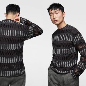 NWT Zara Man Openwork Sweater